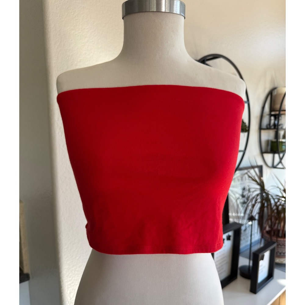 No Boundaries Red Tube Top Strapless Crop Top NB25HQ014874 Mens Size M 8-10